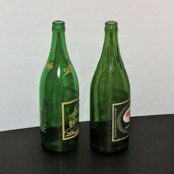 2 Vintage Soda Pop Bottles JERSEY DRY AMERICA DRY GINGER ALE 30 oz Green Glass - Picture 8 of 12